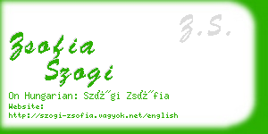 zsofia szogi business card